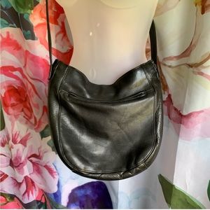 Leather hobo crossbody purse
